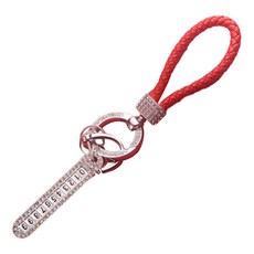 어반카 다이아 로프 자동차 주차 번호판 키링, 1개, 실버 + 레드