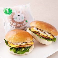 그린래빗 머쉬룸 불고기 브리오쉬번, 158g, 3개