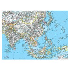 地圖網 亞洲地圖 覆膜型 小 110 x 78 cm, 1個