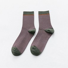 리빙토픽 남여공용 배색 골지 장목 양말 2켤레