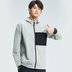 Minseong Company 男士方形圖案登山戶外拉鍊外套
