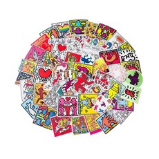 Tojo 50 Keith Haring 塗鴉貼紙 50 張, 1套, 混合顏色