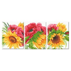 DCLARE DIY珠寶串珠畫組 40*50cm, 向日葵和牡丹, 1組