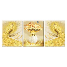 DCLARE DIY珠寶串珠畫組 40*50cm, 一對金孔雀, 1組