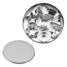 不鏽鋼造型餅乾模具組 24入, 單一顏色, 1組