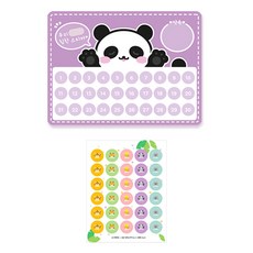 도나앤데코 로로 애니멀 칭찬 스티커 ver3 애니멀 스티커 2cm 5종 x 6개 + 스티커판, 10세트, 팬더(스티커판)