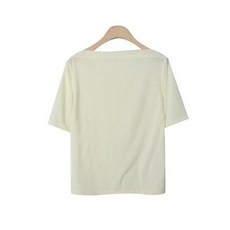 린다샵 리바르 여성용 입술넥 오픈숄더 반팔 티셔츠 T9272K23