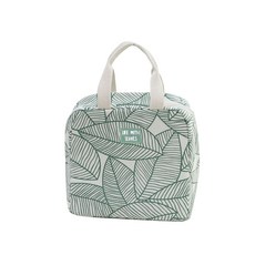 保溫便當袋 大葉子款, 白底綠線(大葉子), 1個