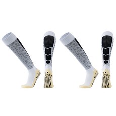 加厚足球運動長筒襪 2雙, 白劍