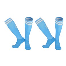 SNF 컬러플 스포츠 축구양말 2족, 01 하늘색