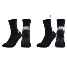 Wonmoa 加厚運動防滑襪 2雙入, 黑色