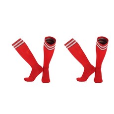 SNF 컬러플 스포츠 축구양말 2족, 18 빨강
