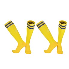 SNF 컬러플 스포츠 축구양말 2족, 12 노랑 파랑