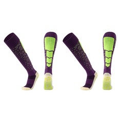 加厚足球運動長筒襪 2雙, 淺紫色