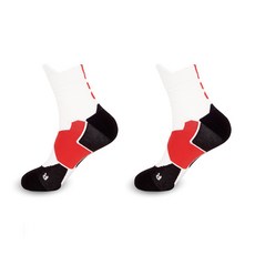 원모아 스포츠 두꺼운 양말 2족, 레드화이트