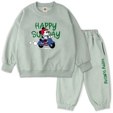 VENHIT 青少年款迪士尼棉質雙面布大學T運動長褲組 DNMKOM1010F