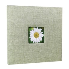 亞麻封面家庭回憶相冊 28*28cm, 綠色, 20張