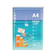 GREEN COPY 厚款噴墨雷射A4標籤紙, 100個, 12格