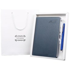 Tree 的故事日記本+圓珠筆套組+購物袋, 深藍色