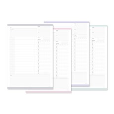 Pandamong 厚實的每日學習計劃書 4 件套, 穆迪灰、淺粉色、灰紫色、奶油薄荷