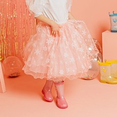 Bimbo Bimba 女童雪花刺繡網紗半身裙