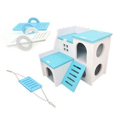 Regence 倉鼠別墅玩具遊樂場 3件組, 藍色 + 隨機出貨