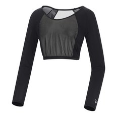 Volvik 富維克 女款高爾夫網狀透氣長袖短版T恤 VLACM305BK