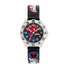 SIMPLELIFE 漫威男孩蜘蛛俠皮革錶帶手錶小號 MA001-SPBK