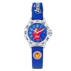 SIMPLELIFE 男孩童鋼鐵人皮革卡通手錶 MA021-IR S號