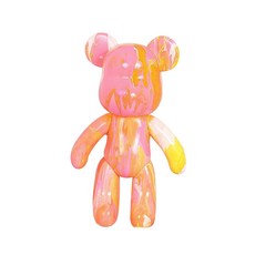 Tani 流體繪畫泰迪熊裝飾 DIY 套組白色粉色黃色, 1套