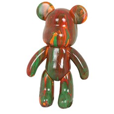 Tani 流體繪畫泰迪熊裝飾 DIY 套組綠色紅色橙色, 1套