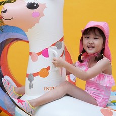 女童款荷葉邊連身泳衣