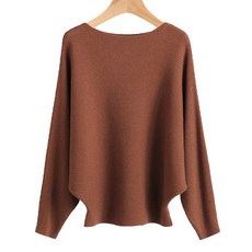 ATTERLIC 女款露肩蝙蝠袖橫羅紋T恤 00559