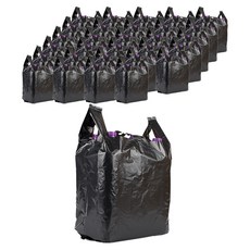 SwissNox 附提把超市市場黑色塑膠袋, 20L, 500個