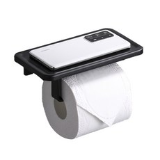 더자카 무타공 다용도선반 휴지걸이 FREE, 블랙, 1개