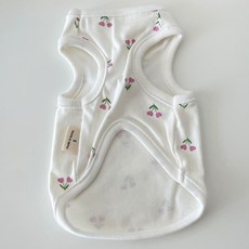 bydamsoomi 狗狗愛心櫻桃無袖上衣, 粉紅色