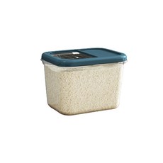 寵物簡易密封飼料箱中號, 透明+綠色, 15L