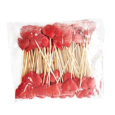 Sunny Topper 愛心迷你插牌, 100個, 紅色