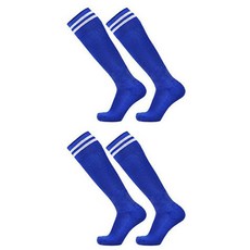 cssoul 運動防滑足球襪 2入, 深藍色 + 白色條紋, 2個
