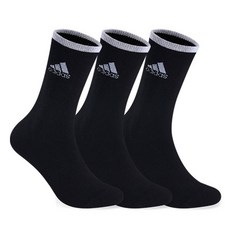 adidas 愛迪達 男士襪口撞色中筒襪 3雙入, 黑色