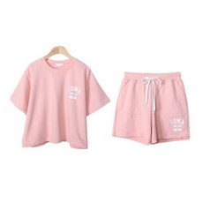Chic 黑色女式 Funido 印花圓領短袖短褲套裝 SET1954K23