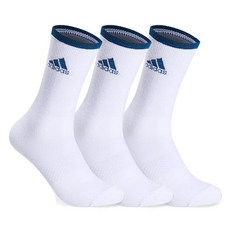 adidas 愛迪達 男款領口撞色中筒襪 3雙入, 白色