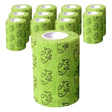 狗自黏繃帶 綠色 小狗 7.5cm, 12個