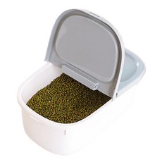 유스몰 반려동물 다용도 사료보관통, 그레이, 7L, 1개