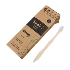 Naeum Dareum 零廢棄細軟毛竹製牙刷 白色, 1個, 5入