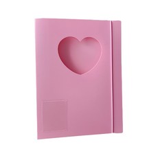 HOME RIMIUM 高級相片小卡心形收納本 4格款, 粉色的