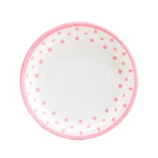 PARTYSHOW NEW 線條圓點盤, 粉紅色, 30個