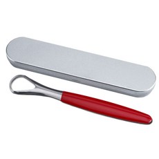 Open Space 高級不鏽鋼刮舌器 紅色 + 鋼製收納盒組合, 1套