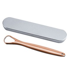 開放空間不銹鋼舌頭清潔器玫瑰金+鋼殼套組, 1組