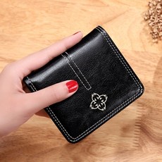 Yesmall 女士古董硬幣拉鍊雙折錢包